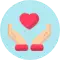 ikona dłoni trzymających serce